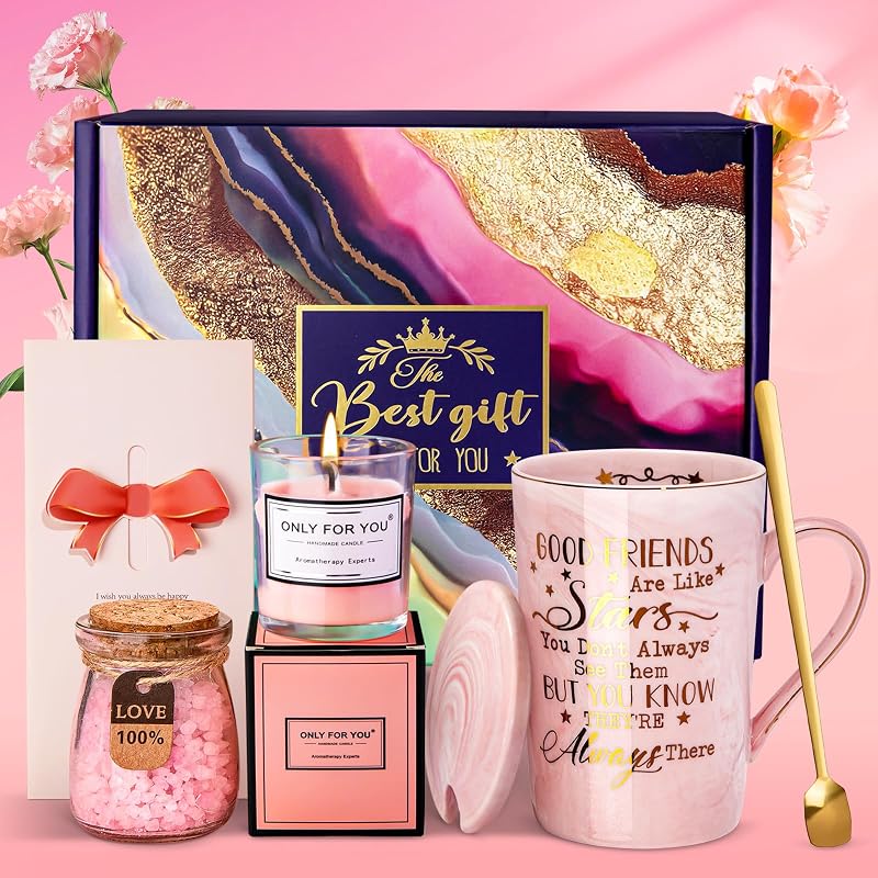 ALBISS Best Friend Gift Box Spa Set Coffee Mug Candle Bath Salts