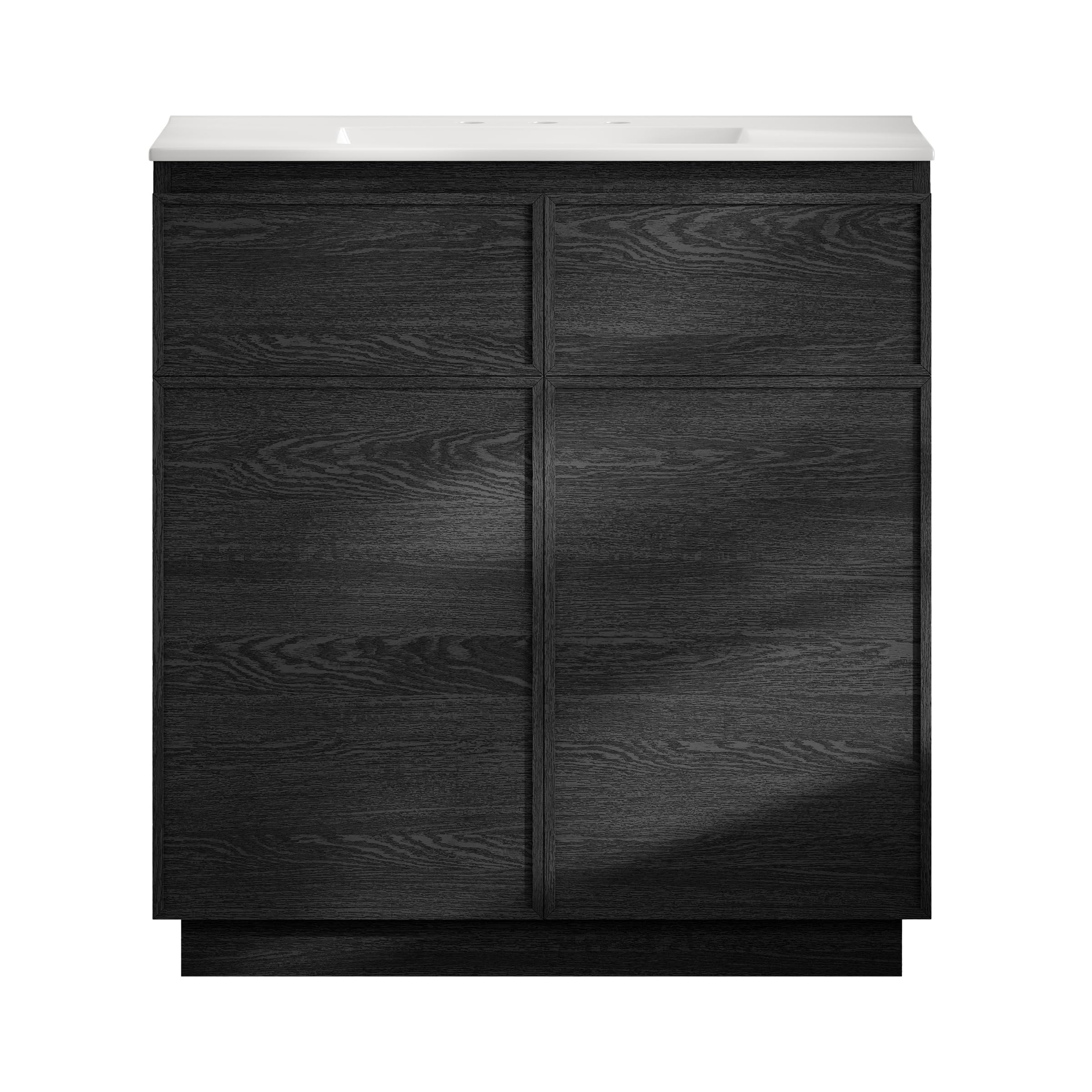 Photo 1 of ***MISSING PARTS***Swiss Madison St. Tropez 36" Freestanding Bathroom Vanity in Black Oak with 3-Hole Widespread Sink Top
