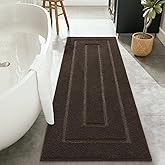 HOMORE Bathroom Runner Rug 24x60 Inch Brown Long Runner Rug, Soft and Absorbent Bath Runners Rugs, Non Slip Washable Bathroom Rugs, Plush Bath Mat for Shower Floor