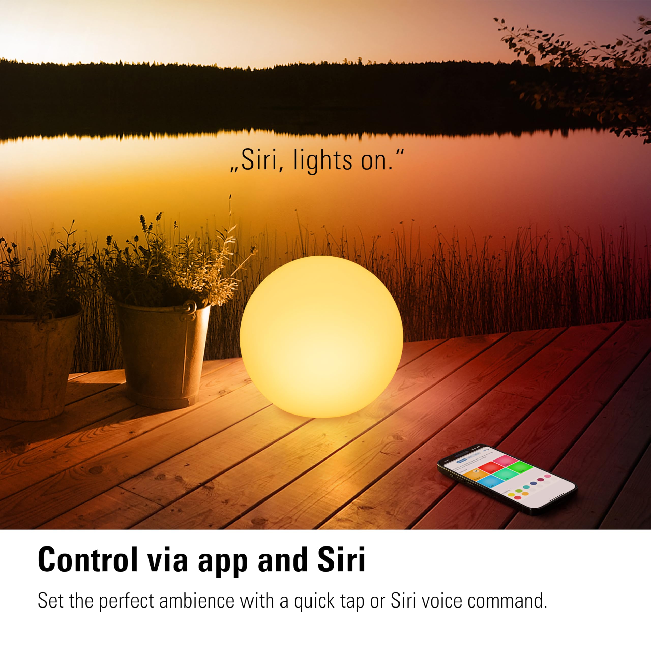 Eve Flare - Portable Smart LED Lamp with Apple HomeKit Technology, IP65 Water Resistance and Wireless Charging, Bluetooth & Thread