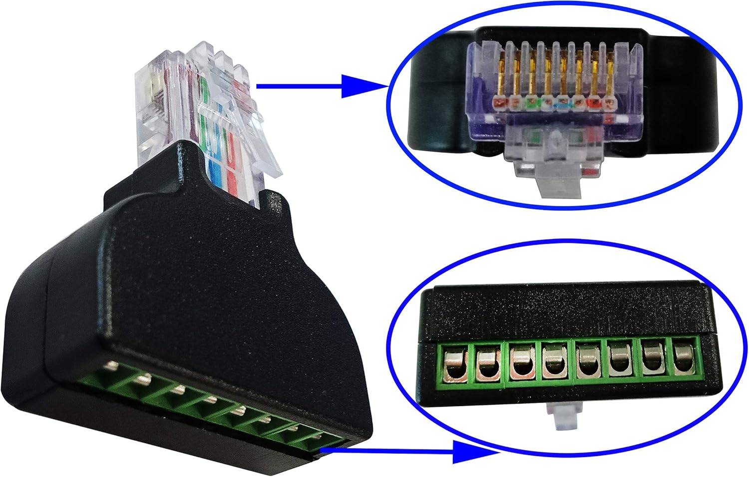 zdyCGTime RJ45 Male Plug to 8P 8C Female Bolt Screw Type terminals Ethernet Gold Plated Net Network Plug Cable,Apply to AV CCTV UTP Cat5 Cat6 Cat7 Connectors.(1 Pack) - Image 5