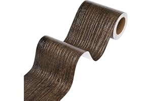 Stickyart Thick Walnut Wood Mirror Tape Border Mirror Frame Border Wooden Peel and Stick Wallpaper Borders for Wall Bathroom Mirrors Frame Trim Wood Grain Repair Tape Removable Waterproof 3inx17ft