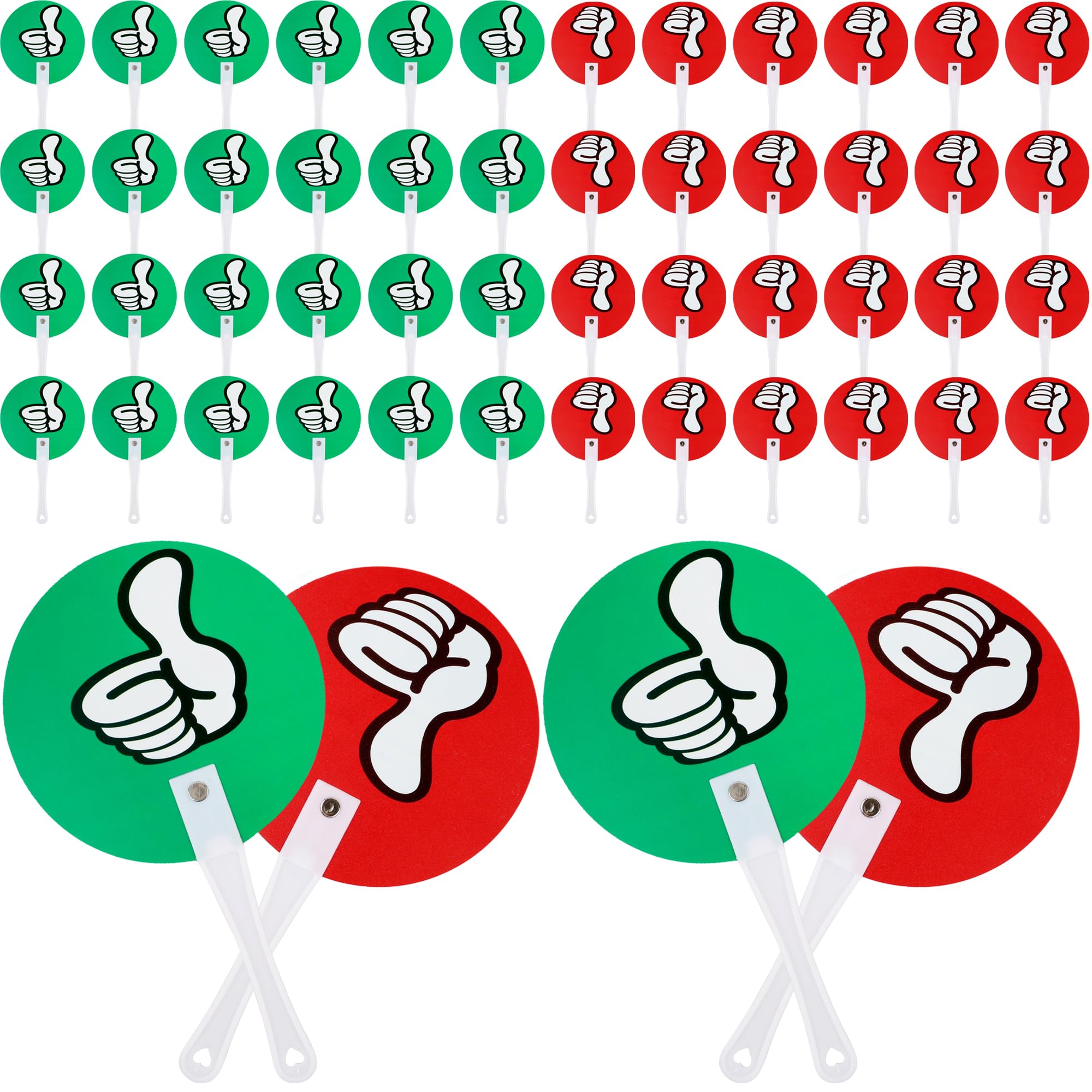 60 Pcs Thumbs up Thumbs Down Sign Voting Paddles Plastic True False Paddles Bulk Auction Green Red Yes or No Thumbs Paddles for Teacher Student Interaction Classroom Event Supplies