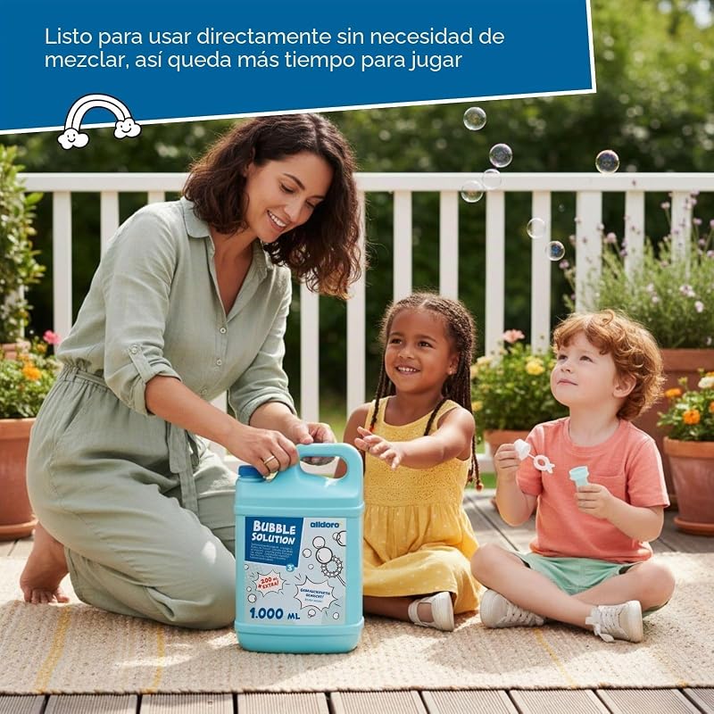 Líquido para pompas de jabón, 1200 ml Listo para Usar, garrafa