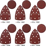 SHALL 120-Piece Sanding Sheets Mouse Pads Assorted Grits 40-240 11-Hole view 3