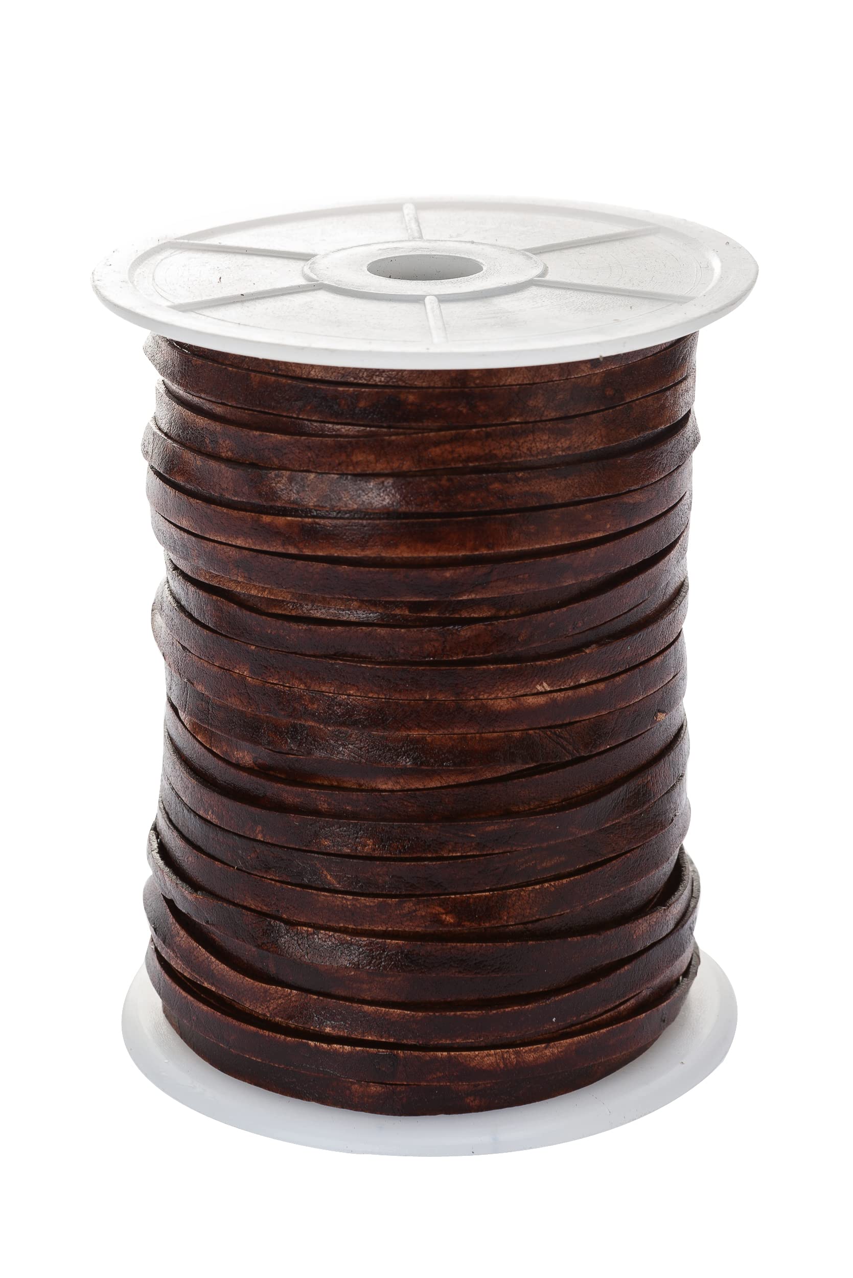 Esnado Leather Strip, Flat, 5 x 1.5 mm Colour/length: selectable. 5 metres antique brown