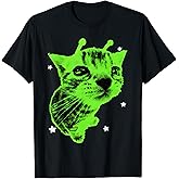 Y2K Alien Cat Meme Retro Silly Cat Vintage Space Kitty Funny T-Shirt