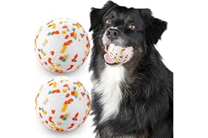 JEROCK Dog Balls, Indestructible Dog Toy Ball for Aggressive Chewers, Durable High Elasticity Interactive Ball for Training Dog Catch and Fetch, Large Medium Small Dog and Puppies(3in, 2pcs)
