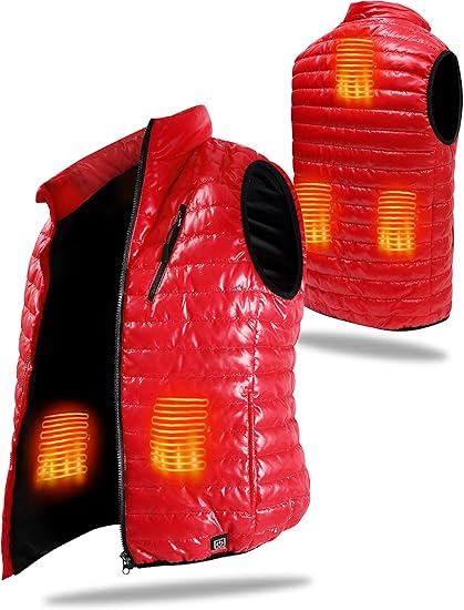 Amazon Co Jp Amazon限定ブランド 電熱ベスト Usb 防寒ベスト 最新 ヒーターベスト バイク 防寒 ヒーター メンズ レディース ブラック レッド Duerfusa 服 ファッション小物