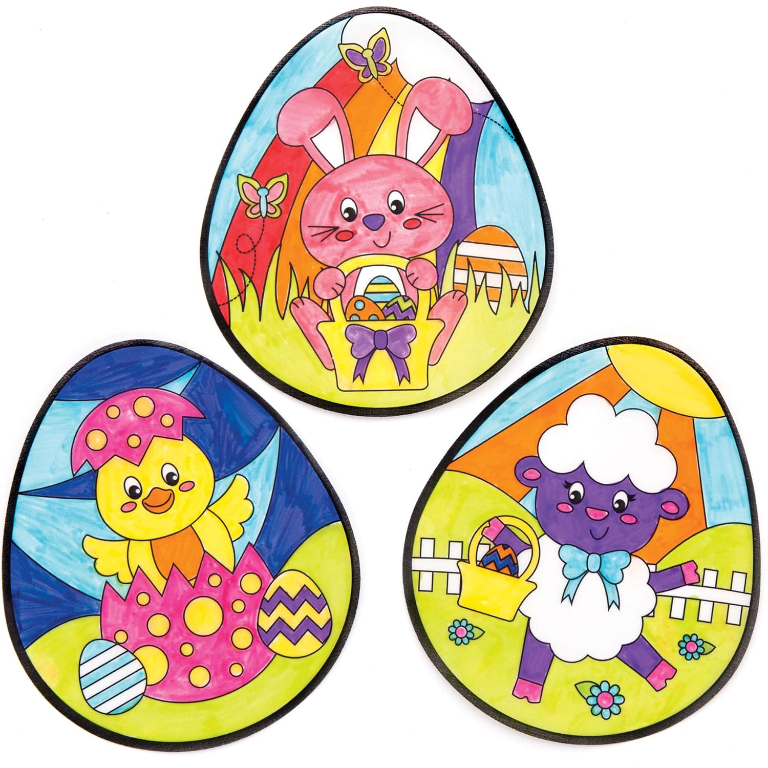 Baker Ross Easter Colour In Window Decorations - Pack of 12, Easter Crafts for Kids (AW144), white - Image 4