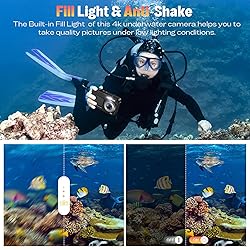 Underwater Camera, UHD 4K 48MP Autofocus Waterproof