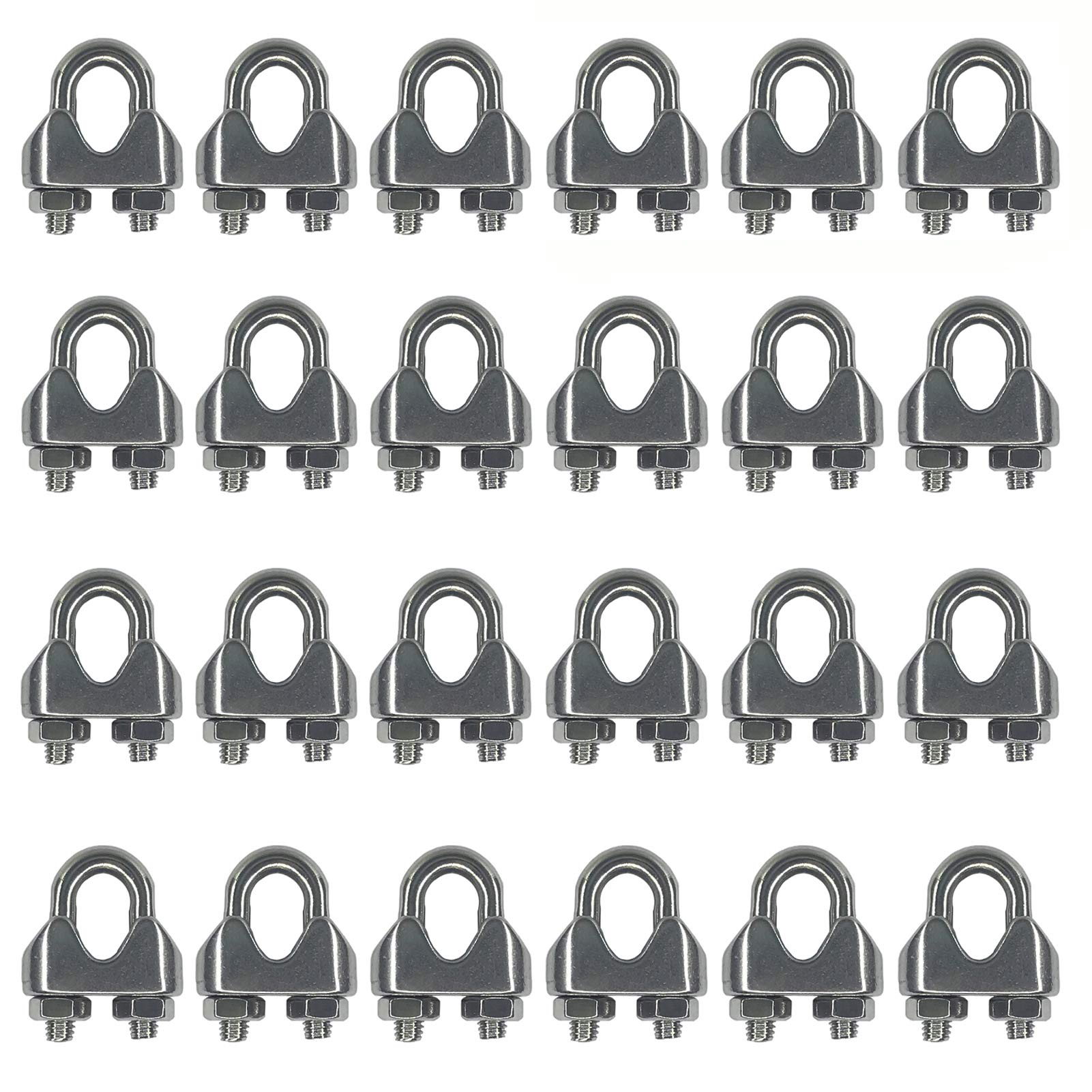 Brufer Wire Rope Clamp Clip For Cables Zinc Plated 3/8" Inch Bulk Pack - View #4