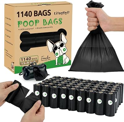 Lifegogo Dog Poo Bags Rolls with Dispenser Unscented Extra Thick 57 Rolls