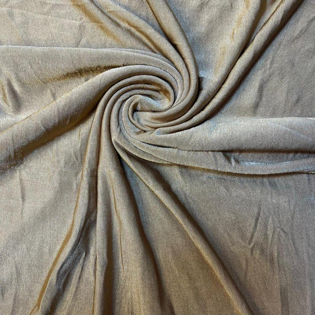 Plain/Printed ITY Spandex Jersey Elastane Stretch Dress Leggings Fabric 58" - 150cm Wide Sold As 1 Meter Pre - Cut Lengths (Gold) — image 1