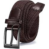 VONMELLI Nickle Free No Metal Belt for Men, TSA Approved Hypoallergenic Elastic Stretch Braided Belt Men
