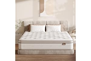 HAPPYMONT Queen Mattress, 10 Inch Hybrid Mattress in a Box for Pressure Relief & Motion Isolation, Queen Size Mattress Memory Foam & Individual Pocket Springs, Medium Firm