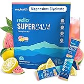 Nello Supercalm Powdered Drink Mix, Cortisol Reducer* and Sleep Aid Supplement, L Theanine, Ksm-66 Ashwagandha, Magnesium Glycinate, Vitamin D 3, No Sugar, Non GMO, On The Go, 20 Ct, Yuzu Guava