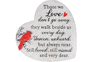 YOUDEAR MEMORIALS Heart Shaped Memorial Garden Stones, 10 inches Sympathy Garden Stone for Loved One, in Memory of Loved one Gifts, Resin Garden Stepping Stones Outdoor, Memorial Gifts (Grey Heart)