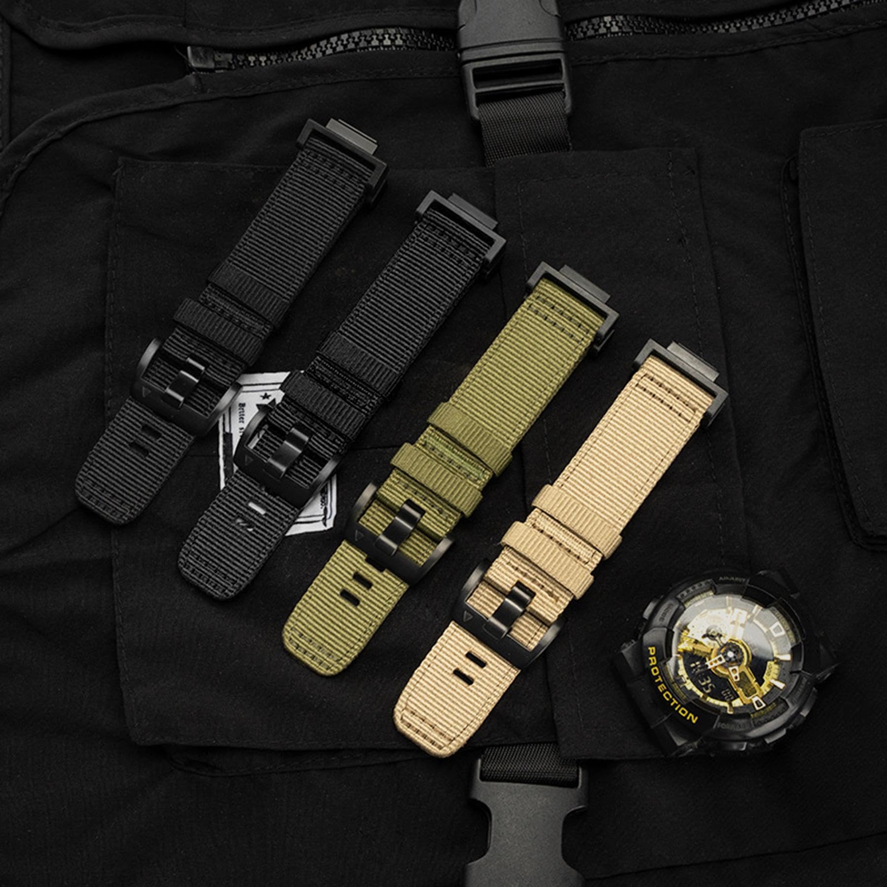 Abanen Rugged Nylon Watch Band for Casio gshock DW-5600/8900, Adjustable Sports Wrist Strap for GA-100/GW-B5600/GB-5600 /GW-6900