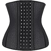 YIANNA Waist Trainer for Women Latex Underbust Waist Corsets Cincher Hourglass Body Shaper 4 Hooks