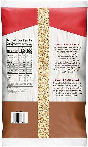 ARROWHEAD MILLS PUFFED MILLET CEREAL, 6 OZ BAG