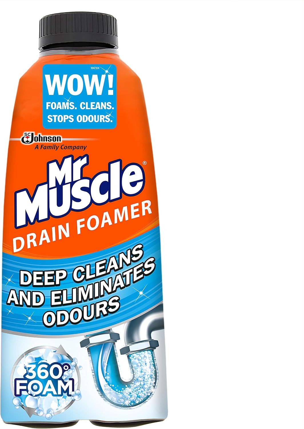 Mr Muscle Drain Foamer (500 ml) Drain Cleaning Foam to Unblock & Eliminate Odour, White, Pack of 1 (500 ml)