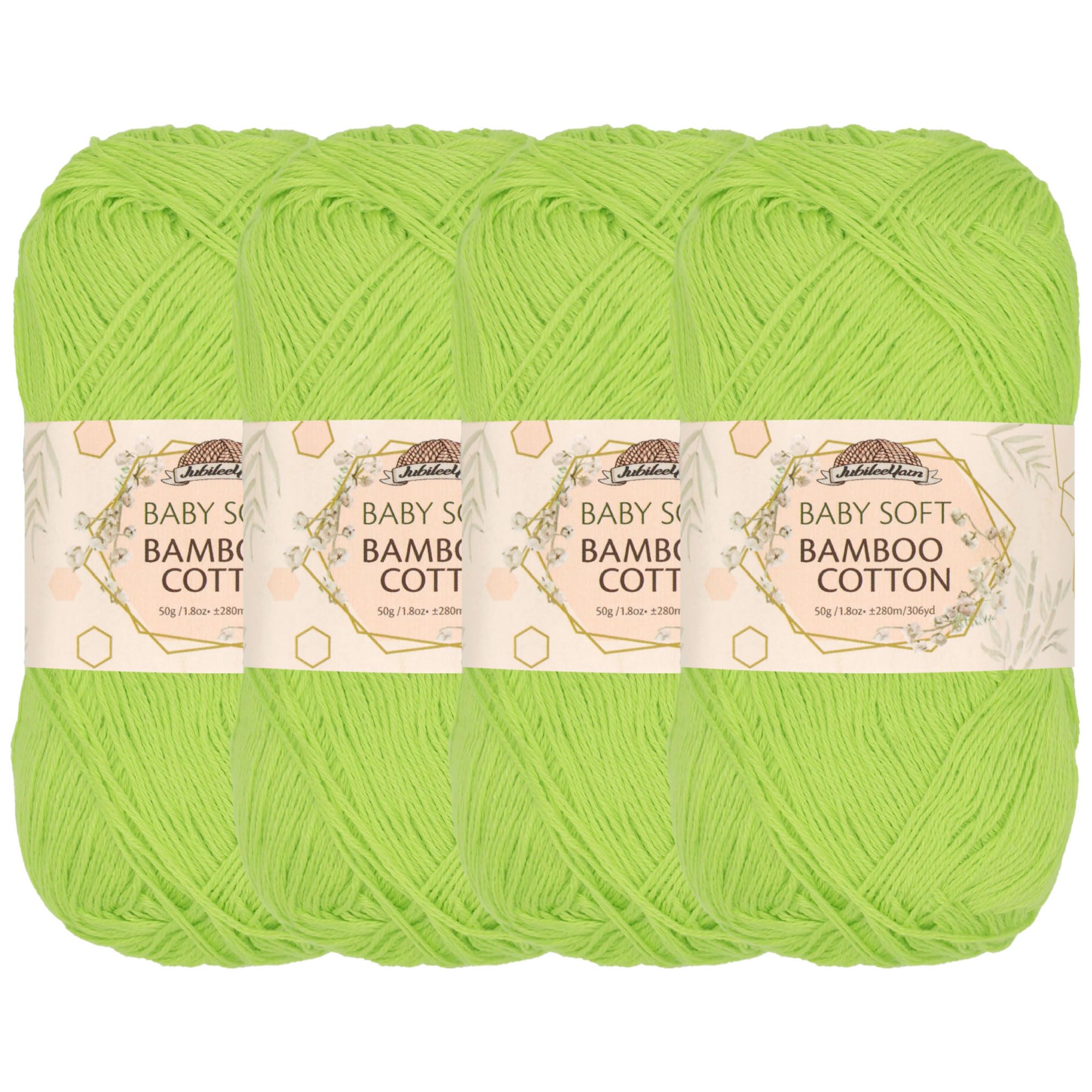 JubileeYarn Baby Soft Bamboo Cotton Yarn - 50g/Skein - Avocado - 4 Skeins โ image 1