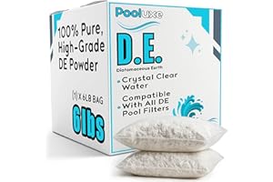 POOLUXE DE Pool Filter Powder – Diatomaceous Earth Pool Filtration Media – DE Filter Powder for Water Clarity - 6LB Bags for Crystal Clear Swimming