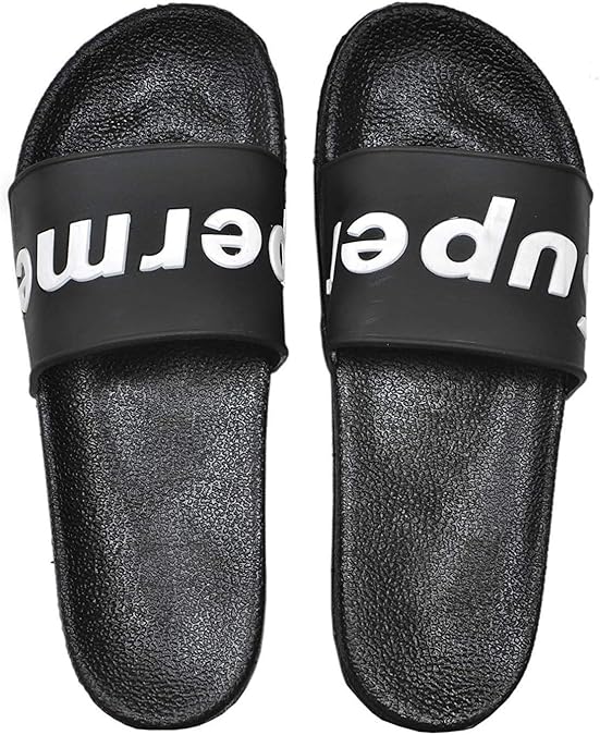 Amazon.com: RAINBOW RETAIL Men's Supreme FLIP Flop - Black & White: Shoes
