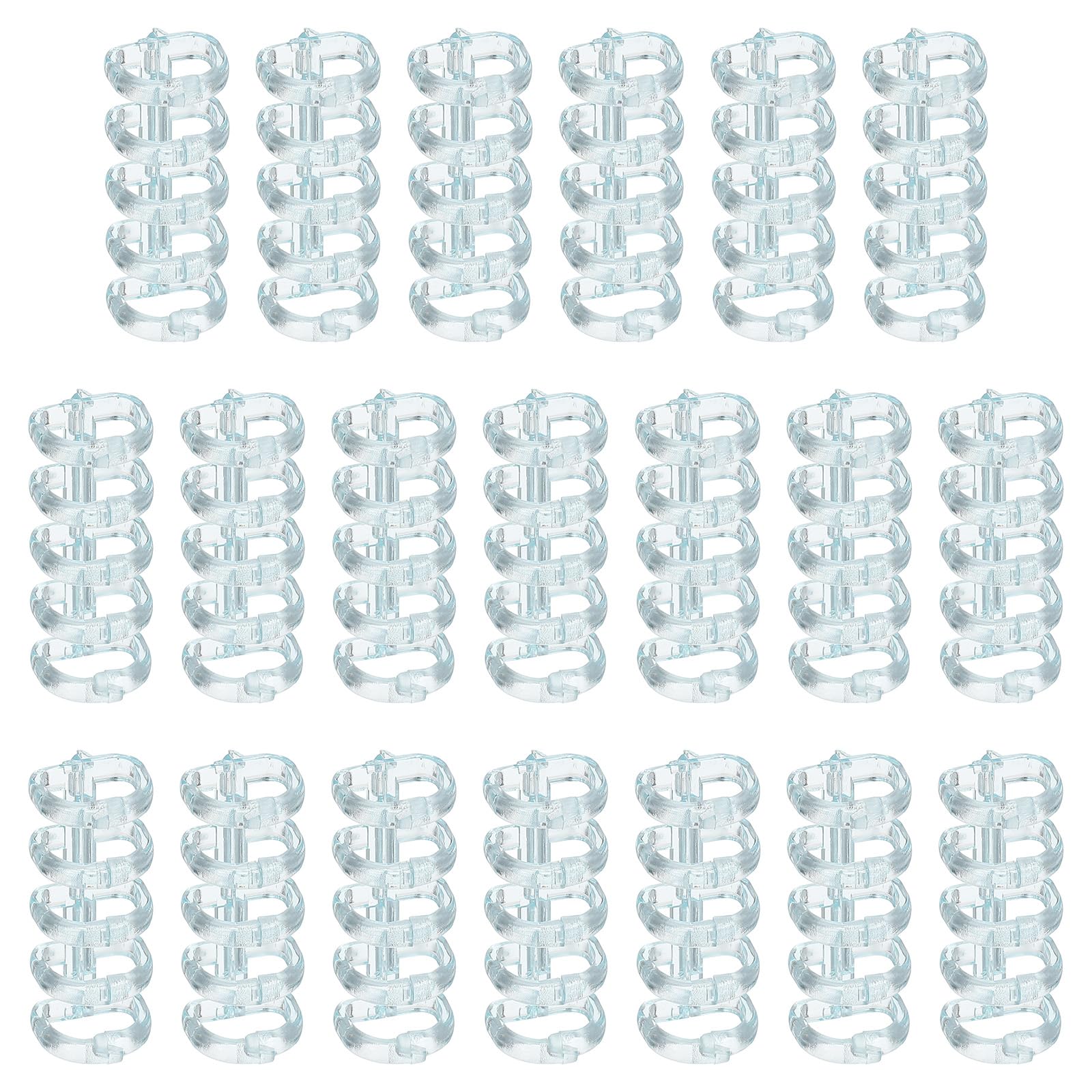 PATIKIL 5-Ring Binding Rings, 1.61"x 0.59"20 Pack Plastic Round Loose-Leaf Rings Comb Folio Binder for Notebook Album and Office Supplies, Transparent Blue