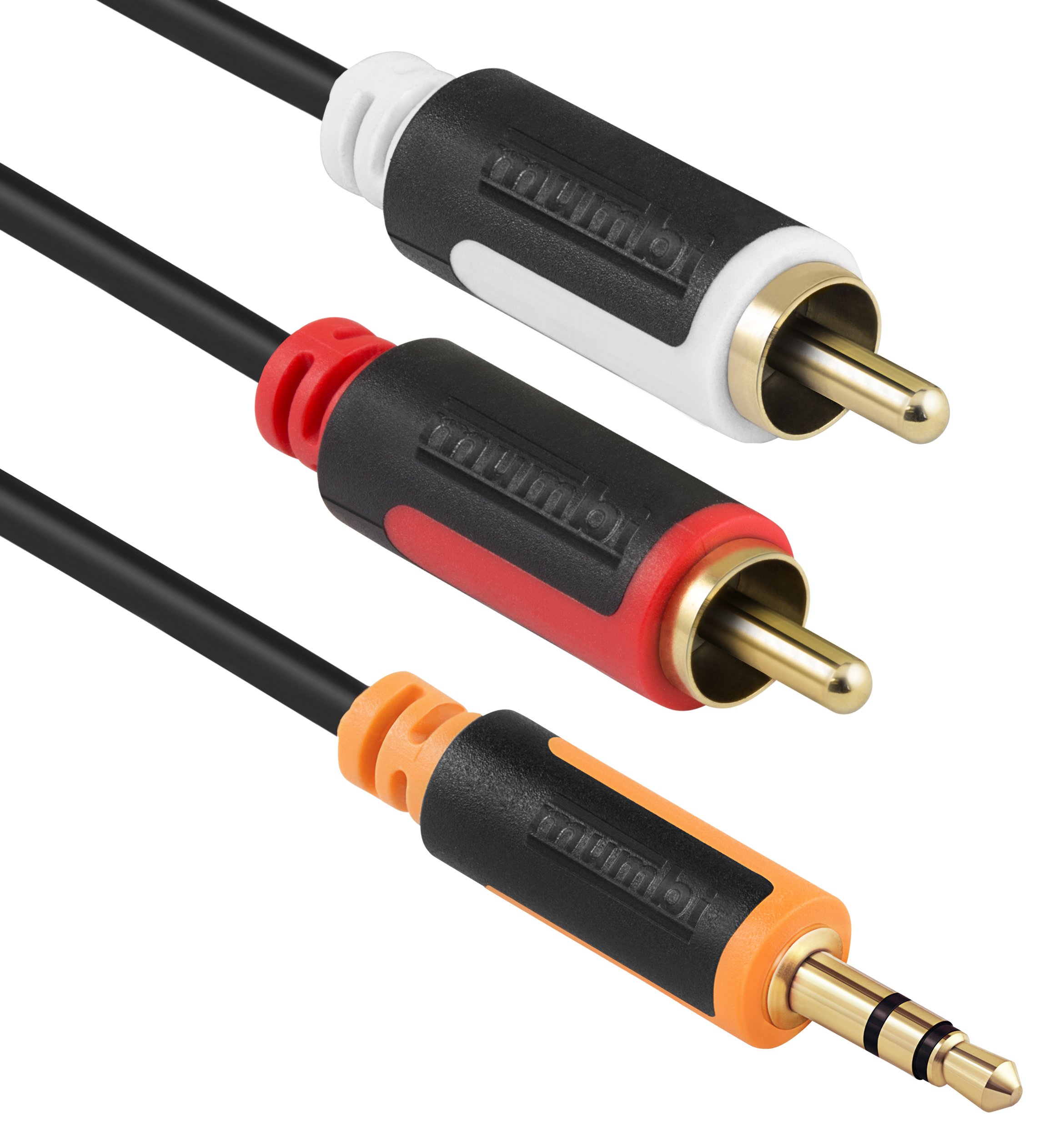mumbi Y Audio Cable (3.5 mm Jack to 2x RCA 24 K Gold Plated 50 cm