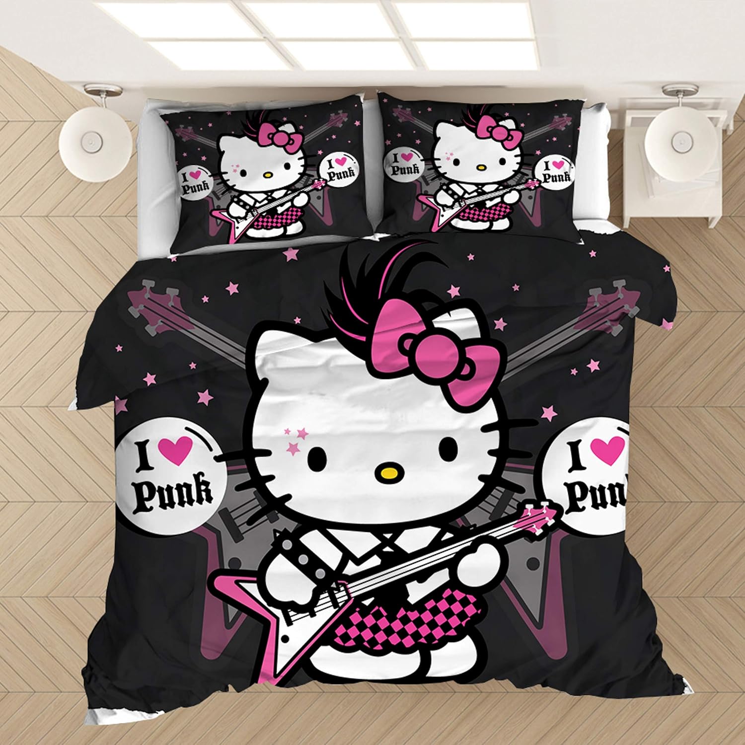Amazon Com Yumhi Hello Kitty Girls Cartoon Style Duvet Cover Set Bed Cover 2pcs Bedding Set Twin Kitchen Dining