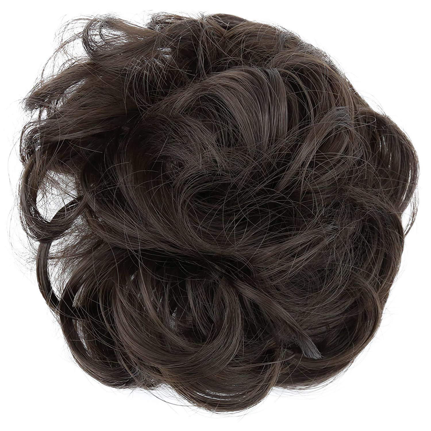 CAISHA Messy Scrunchie Bun Voluminous Wavy Hairpiece Heat-resistant Synthetic Fibres Brown G6A — image 1