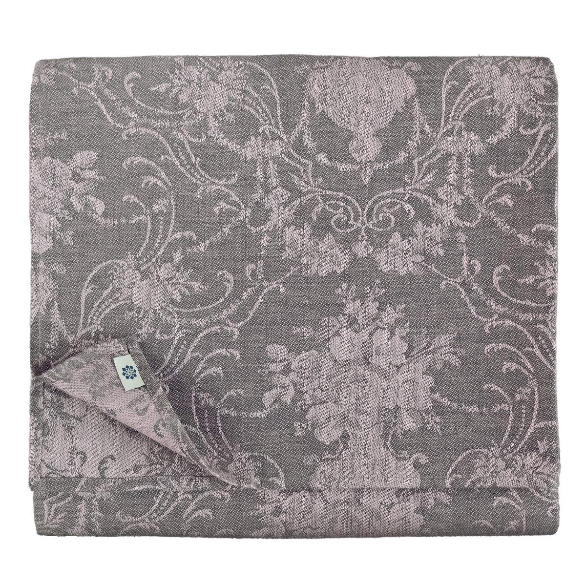 Linen & Cotton Jacquard Tablecloth Roseus with Damask Pattern -100% Linen, Rose Grey (147 x 350 cm) Long Rectangular Washable Table Cloth Table Linen for Home Kitchen Decoration Dining Birthday Party — image 1