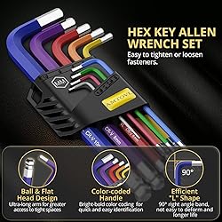 AMTOVL Hex Key Set, 9PCS Metric Allen Key