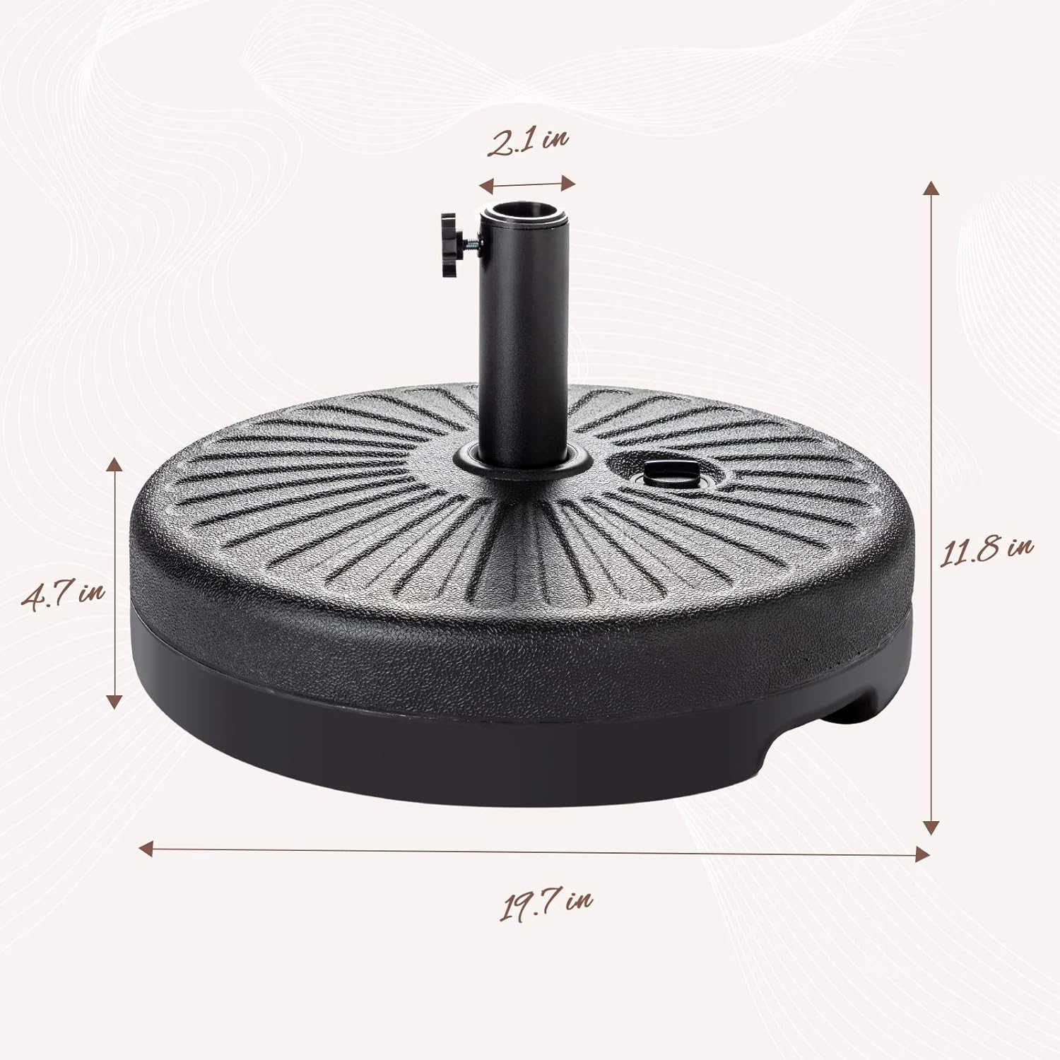 SERWALL Heavy Duty Patio Market Umbrella Base Round Plastic Outdoor Table Umbrella Stand Umbrellas Pole Holder for Lawn, Garden, Pool : Garden & Outdoor