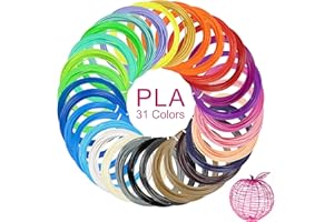 Kretrum 3D Pen Filament Refills 31 Colors 1.75mm PLA Compatible with SCRIB3D MYNT3D Keiare 3D Pen Most 1.75mm 3D Prining Pens