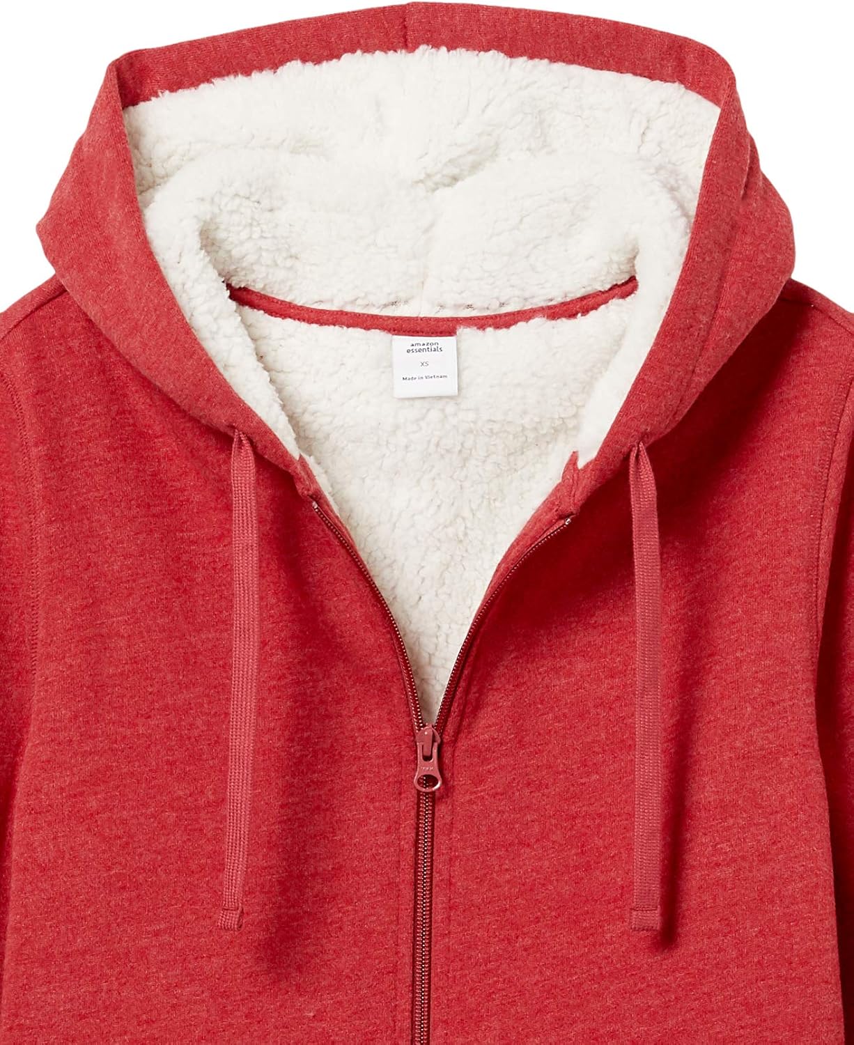  Essentials Women's Sherpa-Lined Fleece Full-Zip Hooded Jacket: Clothing