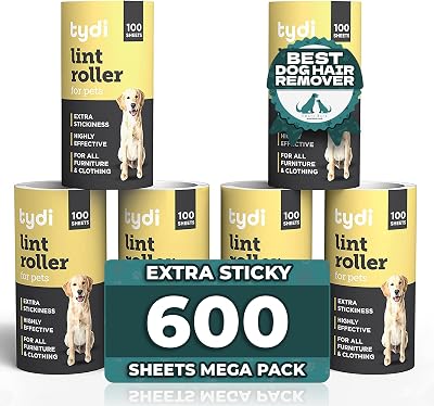 Tydi Lint Roller Refills 600 Sheets Pet Hair Remover Compatible