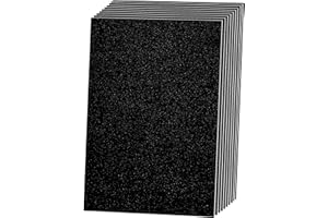 SALEMAR Black Glitter Cardstocks, Heavy Duty(250 GSM) Black Glitter Paper, Vibrant Sparkle Card Stock for Cricut, Greeting Cards and Wedding Crafts, 10 Sheets(Black)