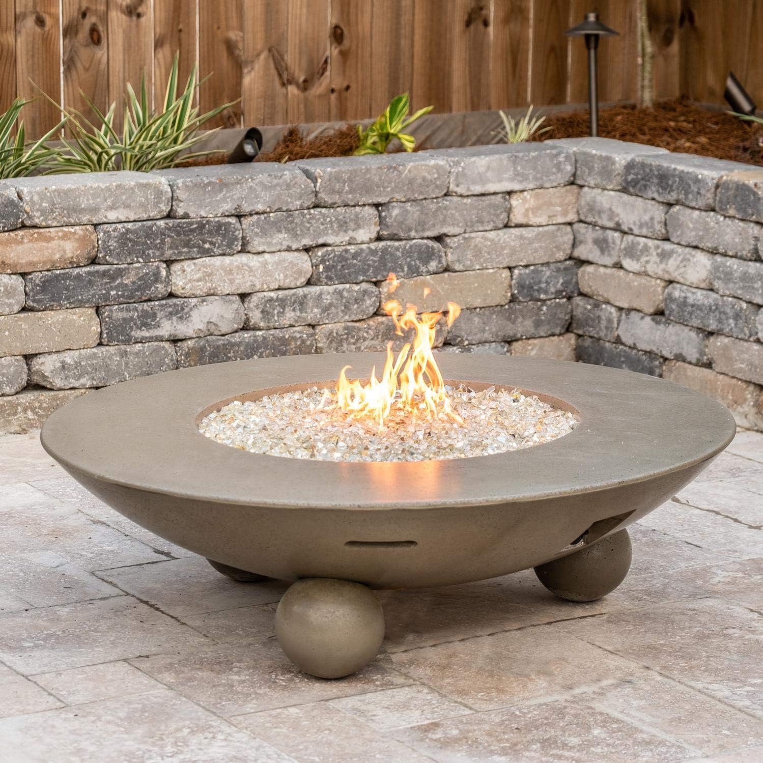 Amazon Com American Fyre Designs Versailles 54 Inch Natural Gas Fire Table With Ball Feet Smoke Garden Outdoor
