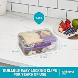 Sistema TO GO Bento Lunch 1.65 L Misty Purple with Compartments Snack Pot view 3