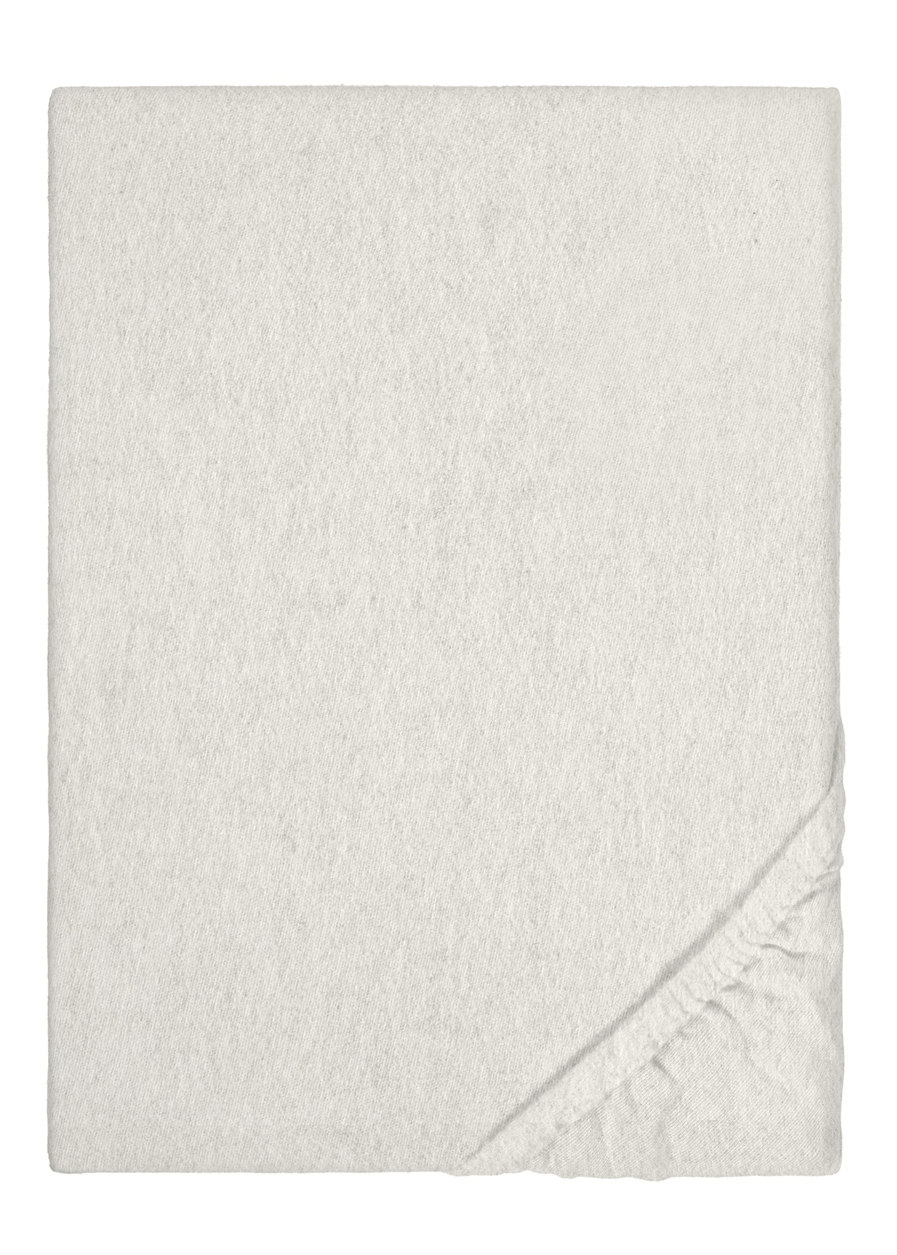biberna 0841380 Melange Flannel Plain Fitted Sheet (Mattress Height Max. 22 cm) 180 x 200 cm -> 200 x 200 cm, Grey