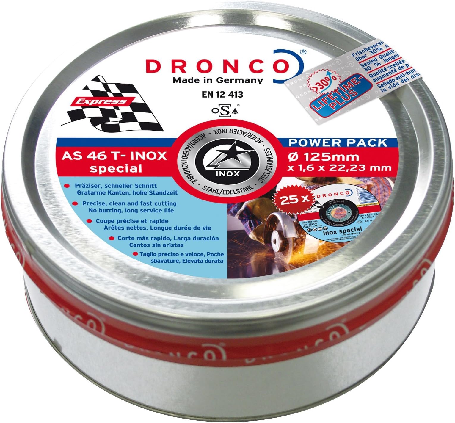 Dronco ARAS46TINOX-125PACKPLUS25