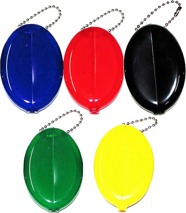 USA Made Oval Squeeze Coin Purse 5 New Coin Purses in Popular Colors