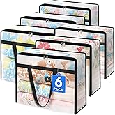 TasticTotes 6 Pack Clear Storage Bags for Comforter, Clothes & Bedding, Plastic Blanket Storage with Zipper and Handle, Moving Bags, Closet Organizer and Under-Bed Storage (40L)
