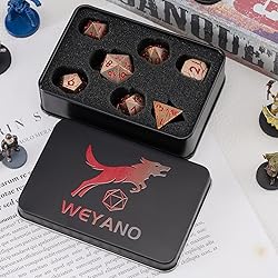 D&D Metal Dice Set with Gift Case, Polyhedral Dice