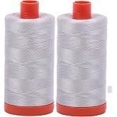 Aurifil Mako 50wt Thread 2 Large Spools (Aluminum (2615))