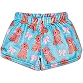 iscream Big Girls Silky Soft Fun Print Plush Fleece Shorts - Furry Friends Collection