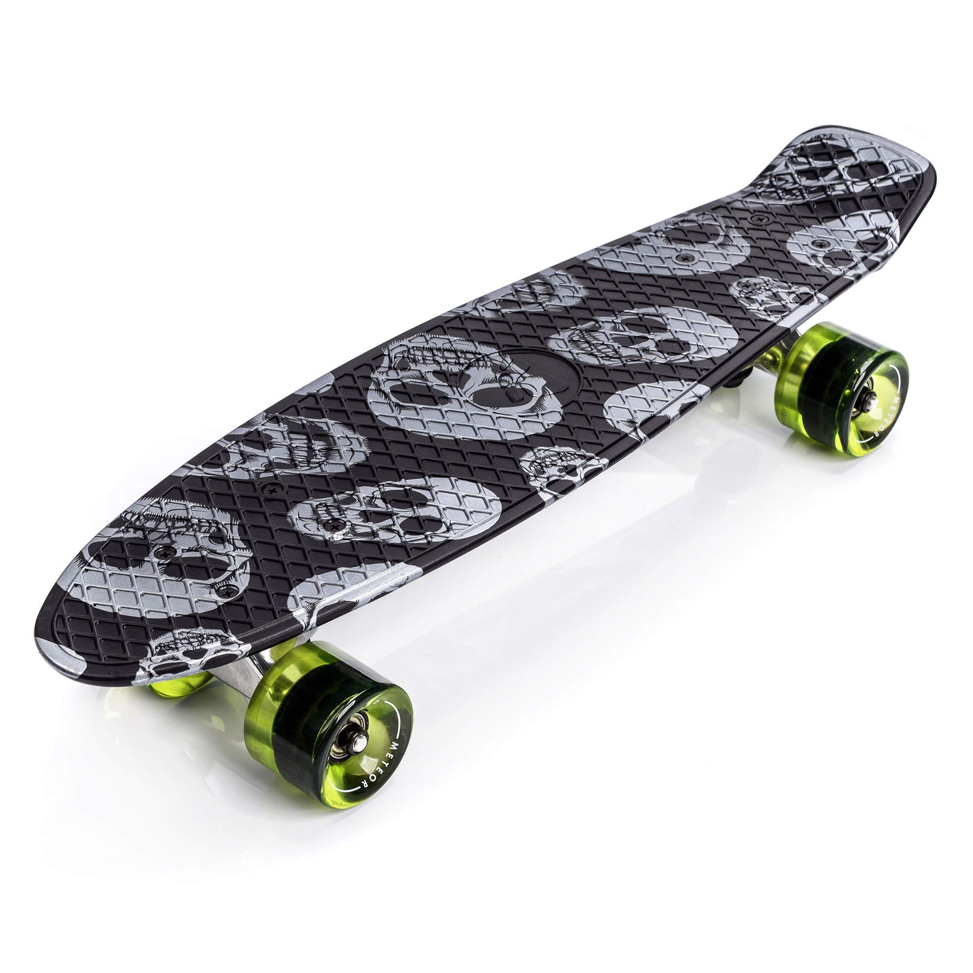 Skateboard Retro 56 cm / 22 in Mini Cruiser Plastic Board Perfect Complete Board Vintage Skateboards Perfect Kids Boys Girls